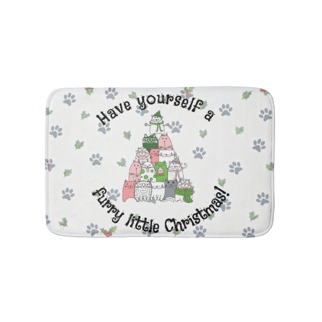 Tapete De Banheiro Tenha um pequeno Natal peludo (frente)