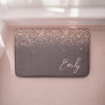 Tapete De Banheiro Terracotta Rosa Dourado Blush Link Monograma com L<br><div class="desc">Terracotta e Rosa Dourado - Bath Mats de Nome do Monograma do Script Glitter Brilhante Cor-de-Rosa Esbranquiçada. Isso faz a formatura perfeita,  aniversário,  casamento,  chá de panela,  aniversário,  chá de fraldas ou presente de festa de solteira para alguém que ama luxo de vidro e estilos quíticos.</div>