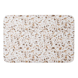 Tapete De Banheiro Terrazzo Marrom e Bege e Branco