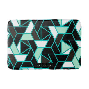 Tapete De Banheiro Teste padrão abstrato geométrico verde