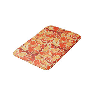 Tapete De Banheiro Teste padrão amarelo alaranjado de Paisley do