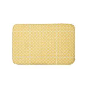 Tapete De Banheiro Teste padrão amarelo de Quatrefoil