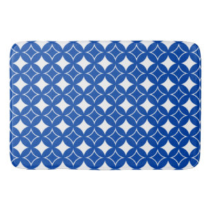 Tapete De Banheiro Teste padrão azul e branco do shippo