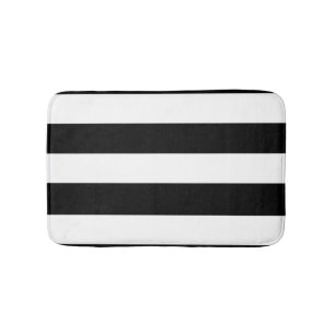 Tapete De Banheiro Teste padrão branco preto moderno das listras