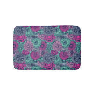 Tapete De Banheiro Teste padrão brilhante à moda de flores lindos
