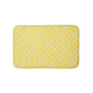 Tapete De Banheiro Teste padrão chave grego amarelo