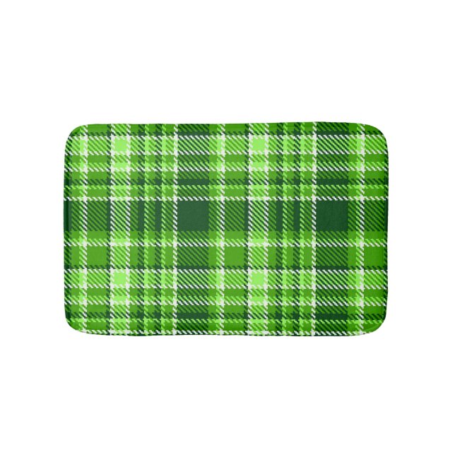 Tapete De Banheiro Teste padrão Checkered da cor verde (frente)