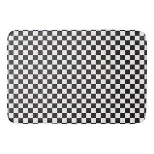 Tapete De Banheiro Teste padrão Checkered retro clássico preto e