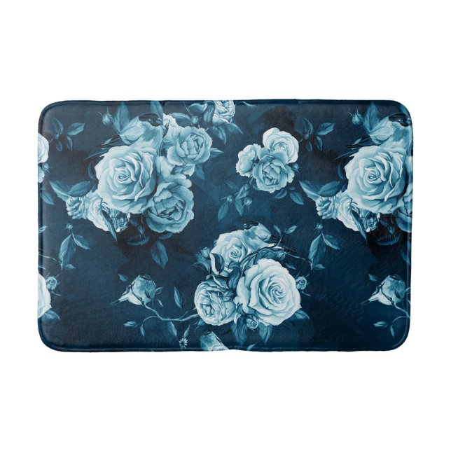 Tapete De Banheiro Teste padrão clássico do rosa do azul (Frente)