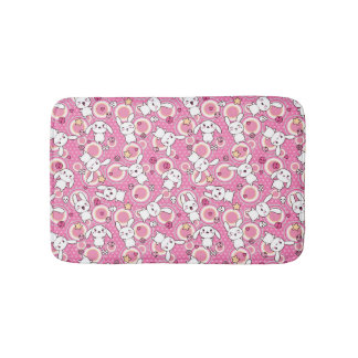 Tapete De Banheiro teste padrão cor-de-rosa do kawaii