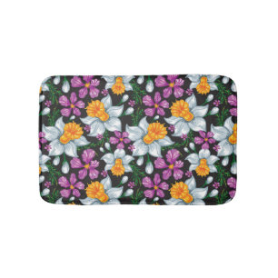 Tapete De Banheiro Teste padrão da elegância com flores 2 do narcis