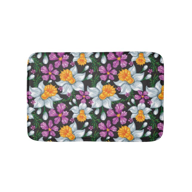 Tapete De Banheiro Teste padrão da elegância com flores 2 do narciso (frente)