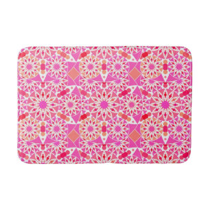 Tapete De Banheiro Teste padrão da mandala, máscaras do rosa e cora