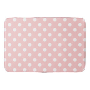 Tapete De Banheiro Teste padrão de bolinhas cor-de-rosa e branco