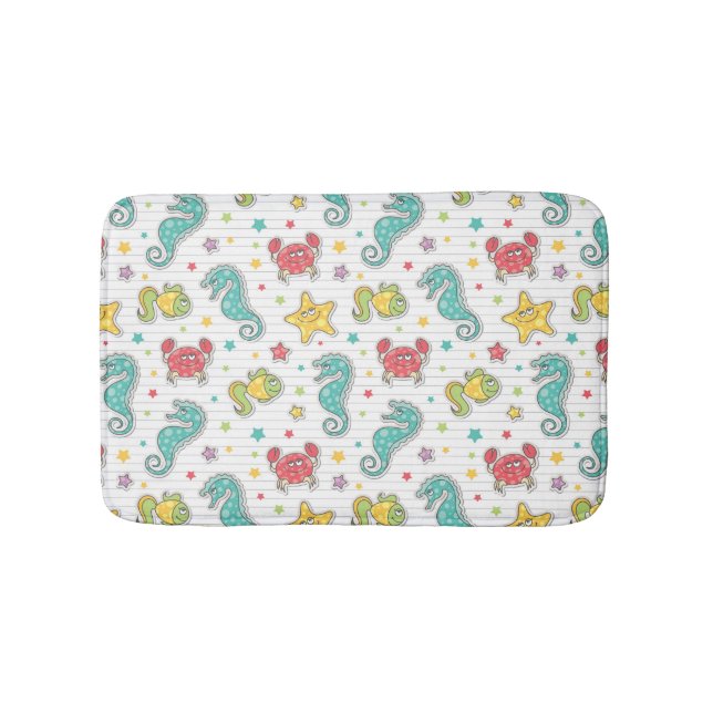 Tapete De Banheiro teste padrão de criaturas do mar (frente)