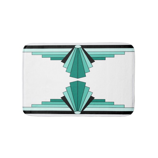Tapete De Banheiro Teste padrão do art deco nos verdes (frente)