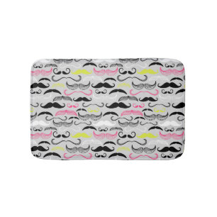 Tapete De Banheiro Teste padrão do bigode, estilo retro
