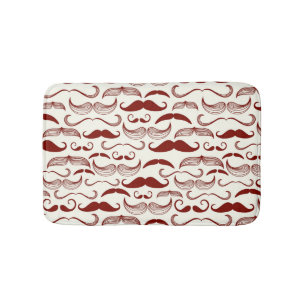 Tapete De Banheiro Teste padrão do bigode, estilo retro 3