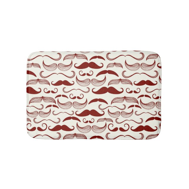 Tapete De Banheiro Teste padrão do bigode, estilo retro 3 (frente)