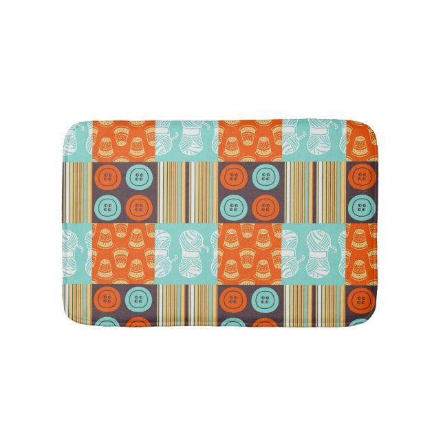 Tapete De Banheiro Teste padrão do pop art - sewing (frente)