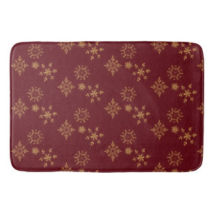 Tapete De Banheiro Teste padrão dourado decorativo do Natal dos