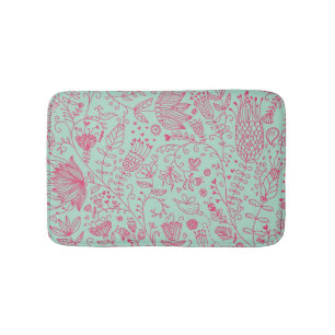 Tapete De Banheiro Teste padrão floral bonito do verão