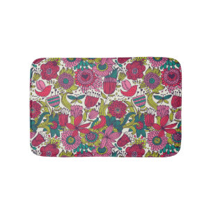 Tapete De Banheiro Teste padrão floral brilhante