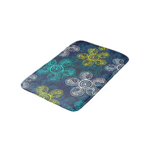 Tapete De Banheiro Teste padrão floral chique retro do verde limão 