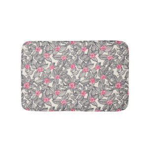 Tapete De Banheiro Teste padrão floral com pássaros 2 dos desenhos