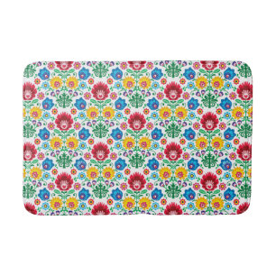 Tapete De Banheiro Teste padrão floral da arte popular do coração