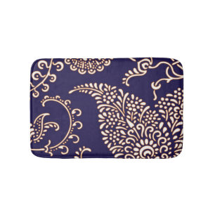 Tapete De Banheiro Teste padrão floral feminino do henna de paisley