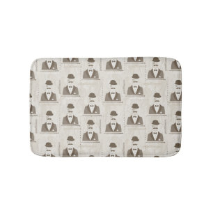 Tapete De Banheiro Teste padrão retro para o homem
