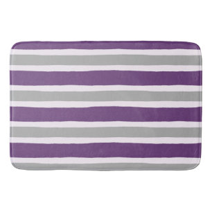 Tapete De Banheiro Teste padrão roxo e cinzento moderno da listra