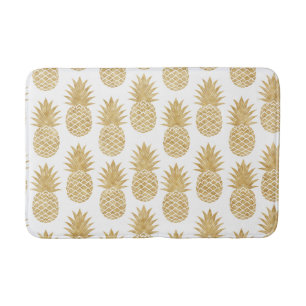 Tapete De Banheiro Teste padrão tropical elegante do abacaxi do ouro