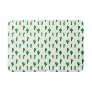 Tapete De Banheiro Teste padrão verde-claro do cacto