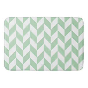 Tapete De Banheiro Teste padrão verde de Herringbone da hortelã