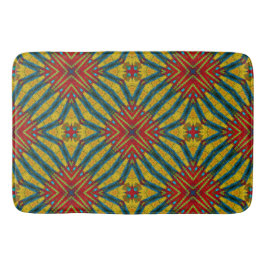 Tapete De Banheiro Teto Amarelo e Impressão Vermelho Geométrico