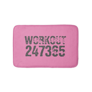 Tapete De Banheiro Texto desgastado e riscado Treino 247365 rosa