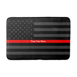 Tapete De Banheiro Texto na linha vermelha fina bandeira feita sob