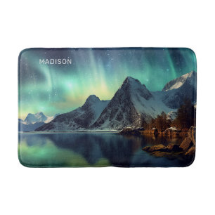 Tapete De Banheiro Texto personalizado Aurora Borealis