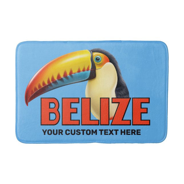 Tapete De Banheiro Texto Personalizado BELIZE Toucan (Frente)