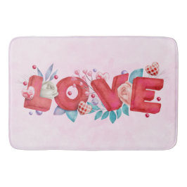 Tapete De Banheiro Texto Red Love em Bold Block Letters Watercolor