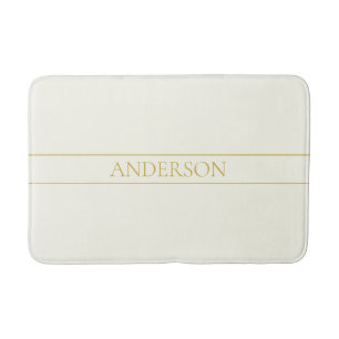 Tapete De Banheiro Texto Simples Elegante Personalizável Dourado Br