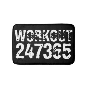 Tapete De Banheiro Texto vestido e arranhado Workout 247365 branco