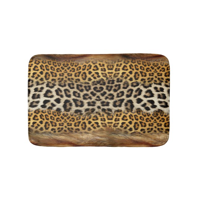 Tapete De Banheiro Textura com pelo: raposa e leopardo. (frente)