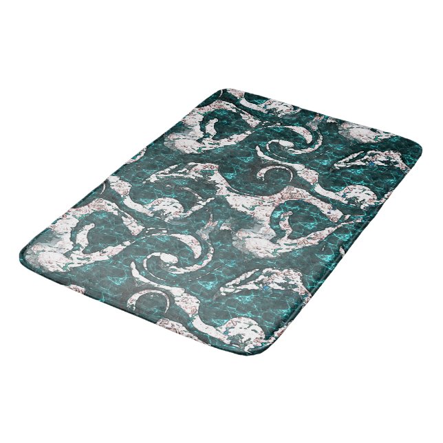 Tapete De Banheiro Textura de manchas brancas misturadas em aquamarin (Angulado)