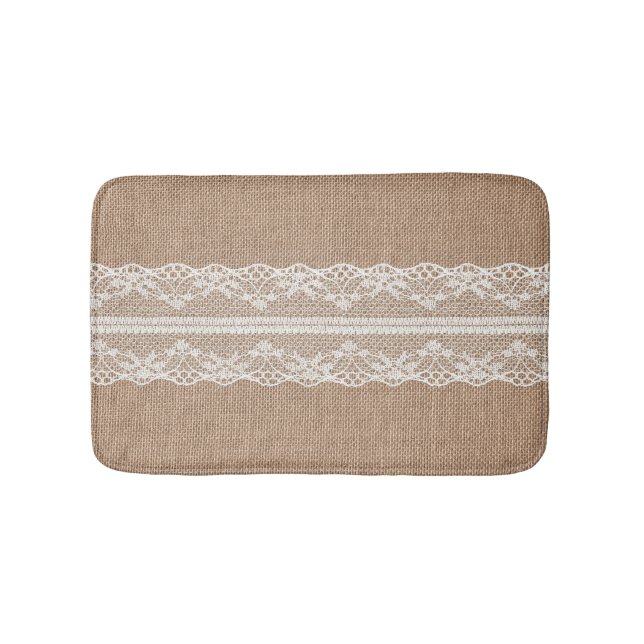 Tapete De Banheiro Textura Do Lace Escuro Burlap (frente)