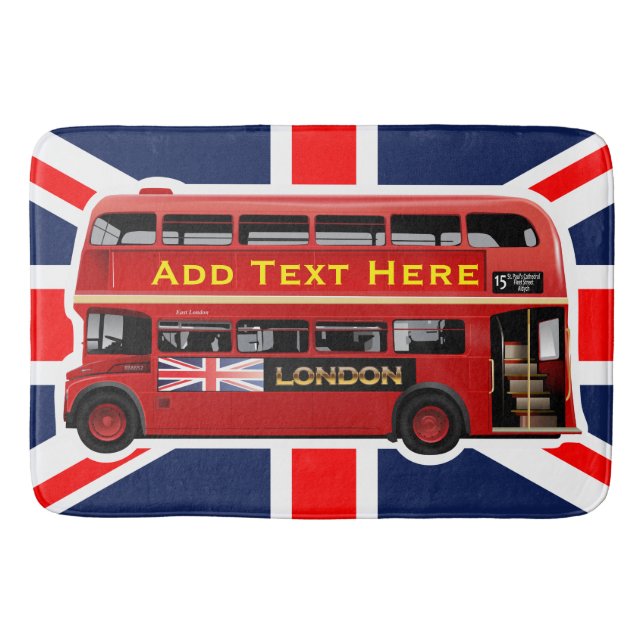 Tapete De Banheiro Themed Red London Bus (Frente)