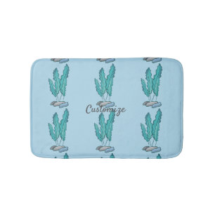 Tapete De Banheiro Thunder_Cove Azul de Algas Marinhas