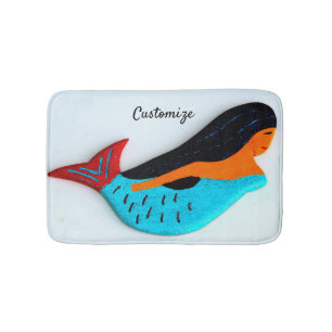 Tapete De Banheiro Thunder_Cove azul de sereia branca